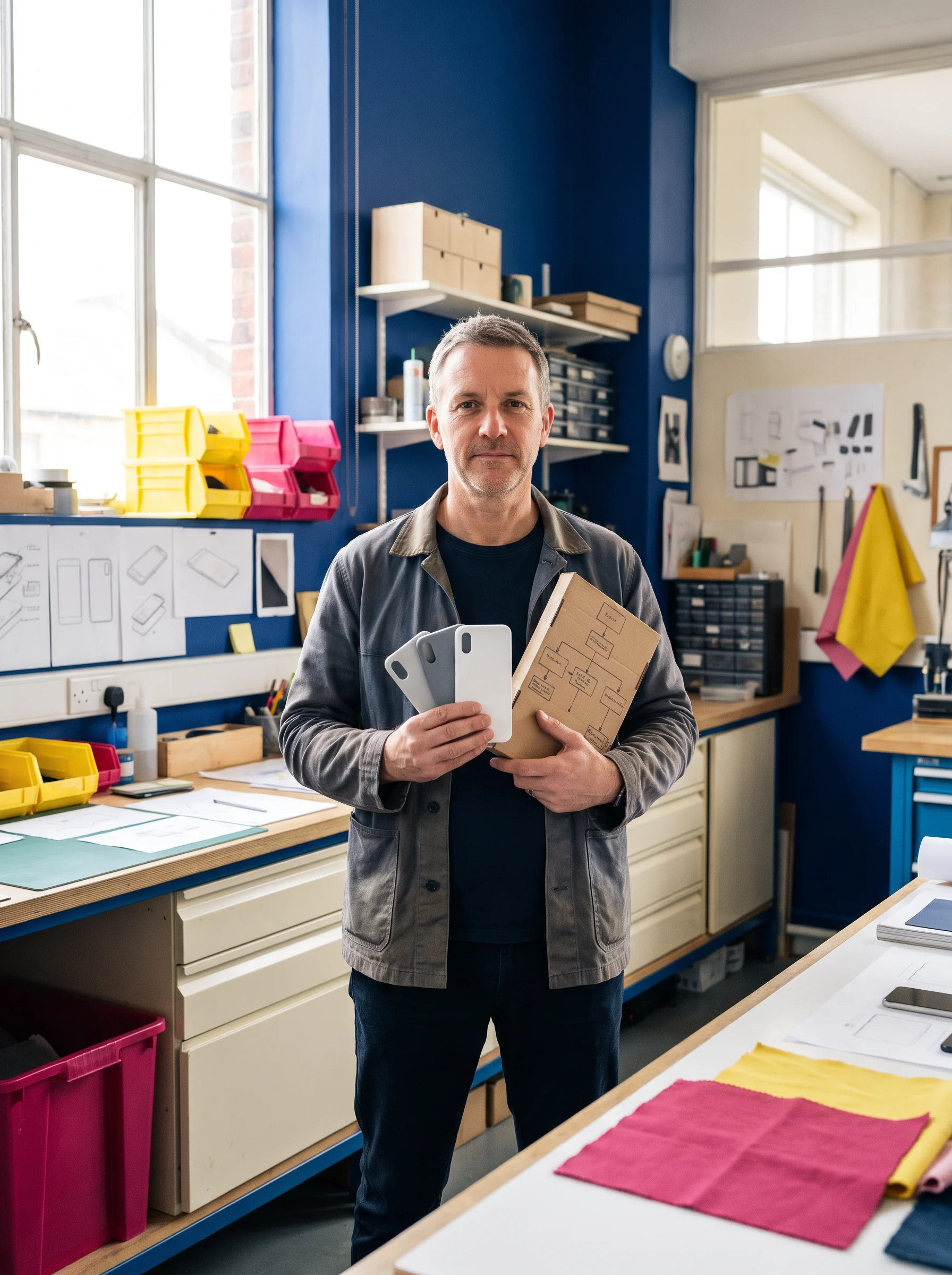 Workshop maker showing a handset object